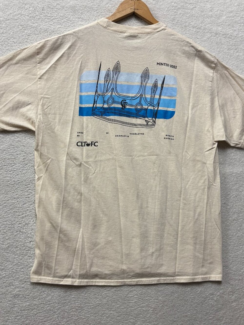 Charlotte FC "Minted 2022" Shirt Mens XL Graphic Tee Tan Biege Soccer